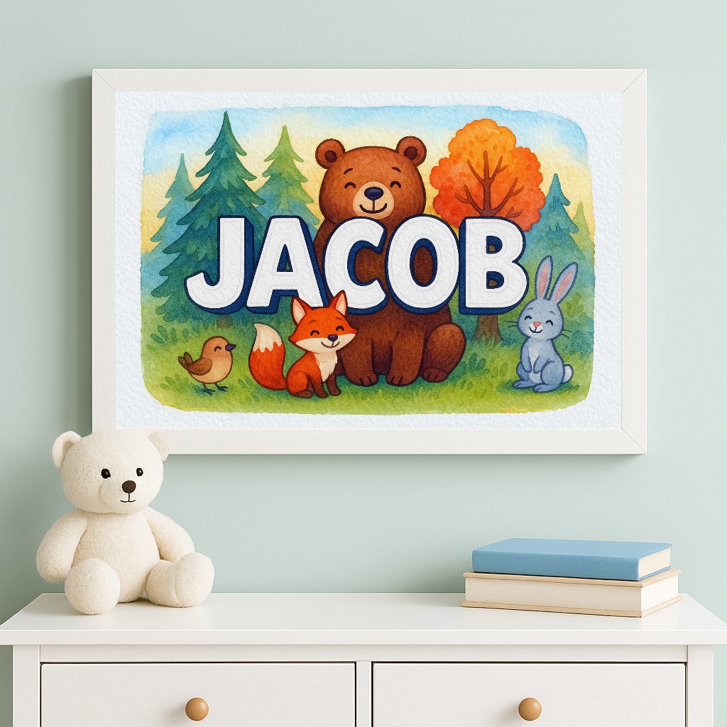 Personalized name art for Jacob