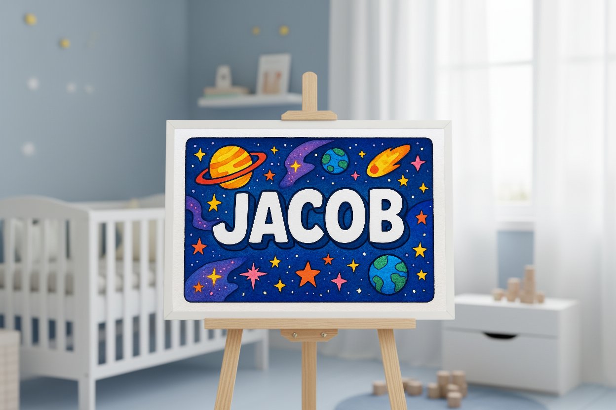Personalized name art for Jacob