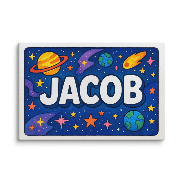 Jacob Name Art - Space Explorers Personalized Wall Art