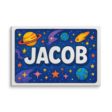 Jacob Name Art - Space Explorers personalized wall print for kids