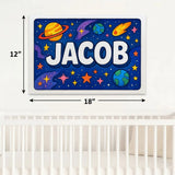 Jacob Name Art - Space Explorers personalized wall print for kids