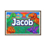 Jacob Name Art - Dinosaur Adventure personalized wall print for kids