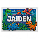 Jaiden Name Art - Dinosaur Adventure personalized wall print for kids