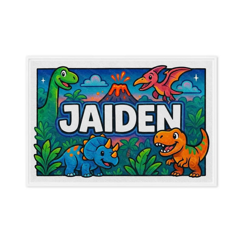 Jaiden Name Art - Dinosaur Adventure personalized wall print for kids
