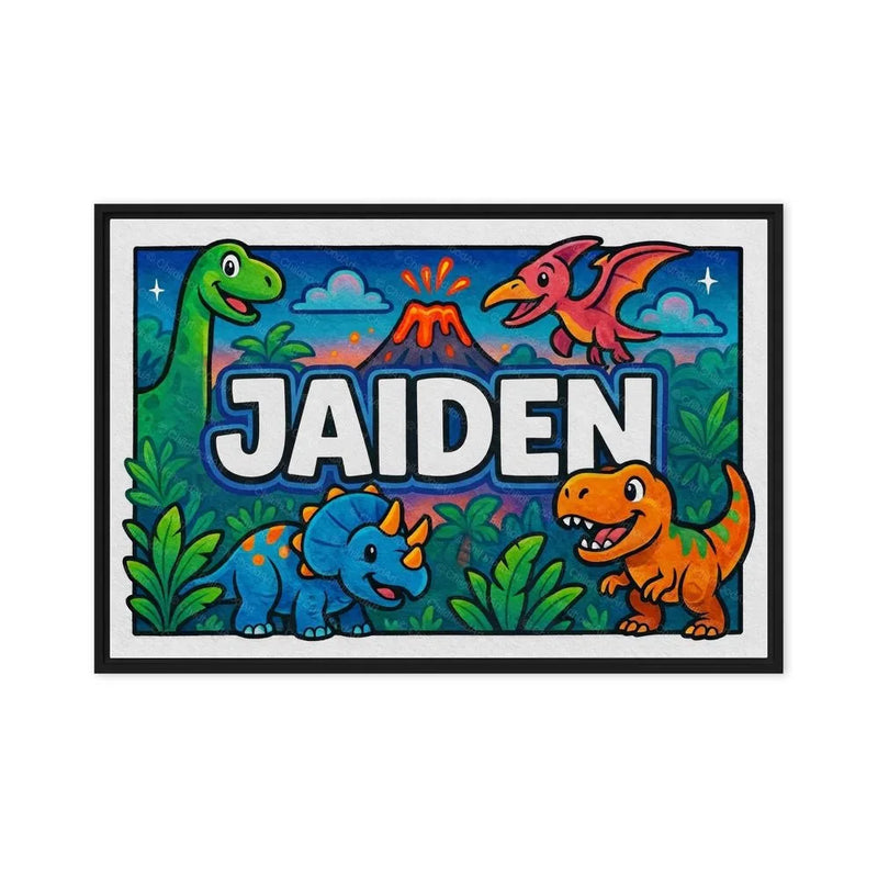 Jaiden Name Art - Dinosaur Adventure personalized wall print for kids