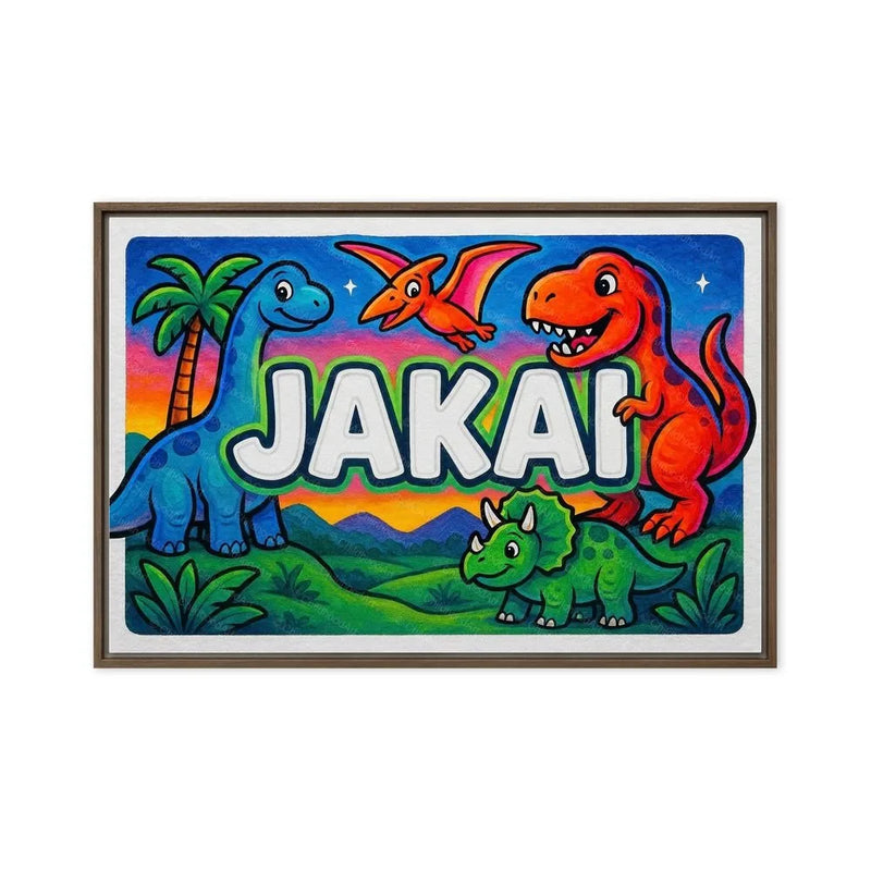 Jakai Name Art - Dinosaur Adventure personalized wall print for kids