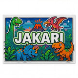 Jakari Name Art - Dinosaur Adventure personalized wall print for kids