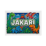 Jakari Name Art - Dinosaur Adventure personalized wall print for kids