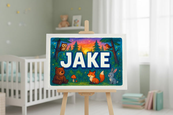 Jake’s Personalized Forest Friends Art