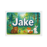 Jake Name Art - Forest Friends personalized wall print for kids