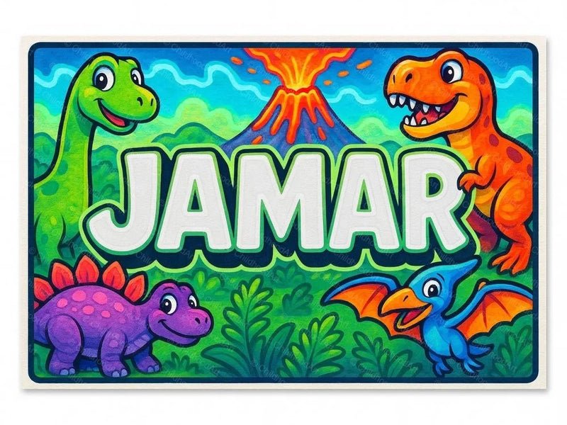 Jamar Name Art - Dinosaur Adventure Personalized Wall Art