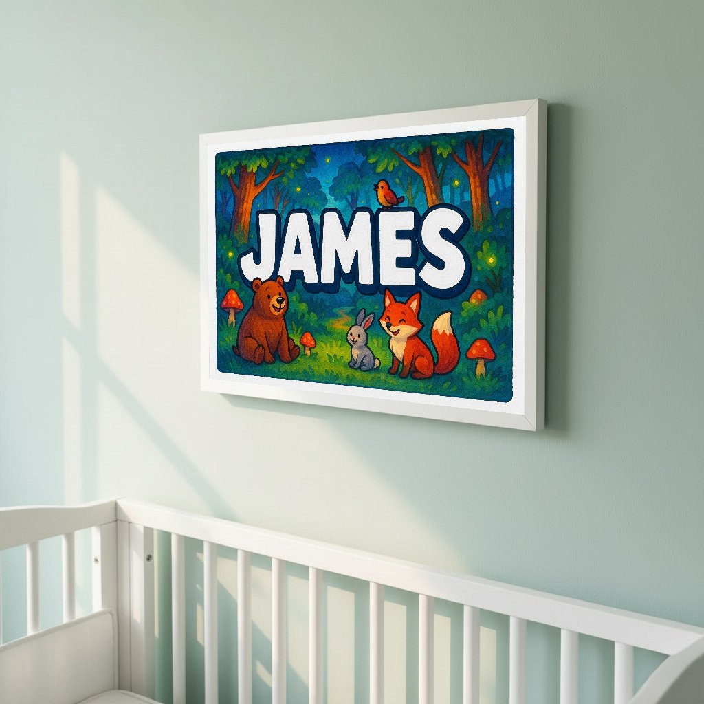 Personalized name art for James