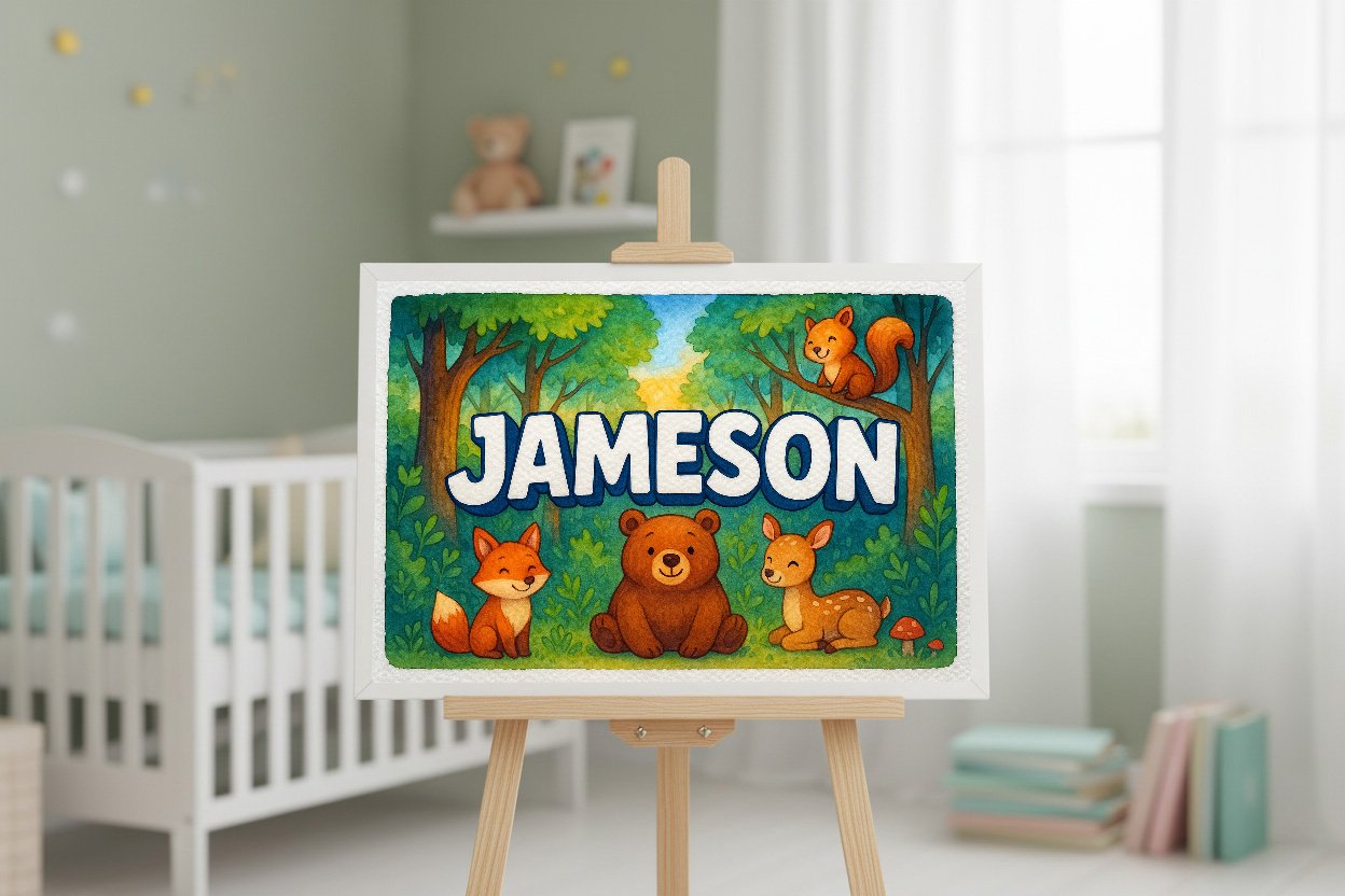 Personalized name art for Jameson