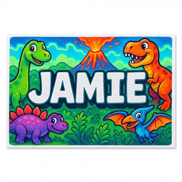 Jamie Name Art - Dinosaur Adventure Personalized Wall Art