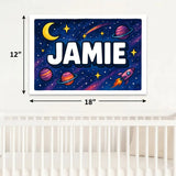 Jamie Name Art - Space Explorers personalized wall print for kids