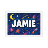 Jamie Name Art - Space Explorers personalized wall print for kids