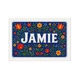 Jamie Name Art - Floral Farmhouse personalized wall print for kids