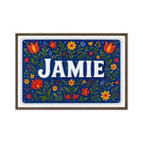 Jamie Name Art - Floral Farmhouse personalized wall print for kids
