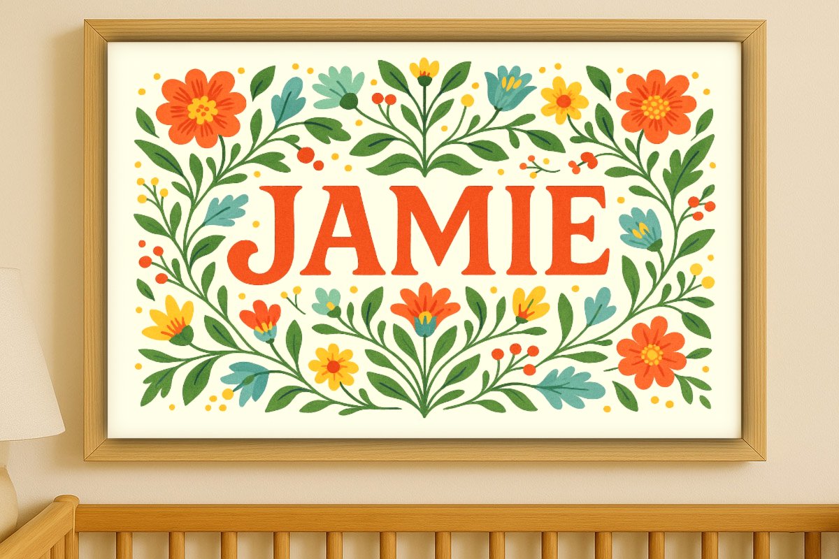 Jamie Personalized Art - Simple Floral 04