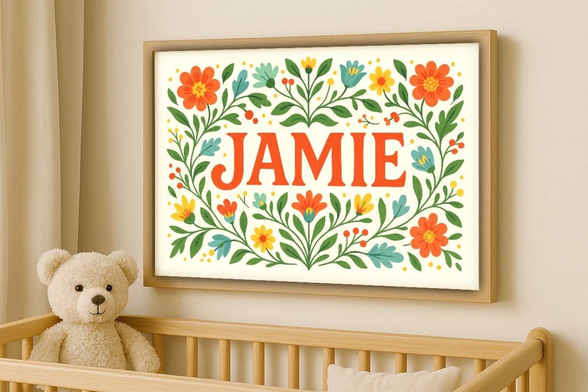Jamie Personalized Art - Simple Floral 04