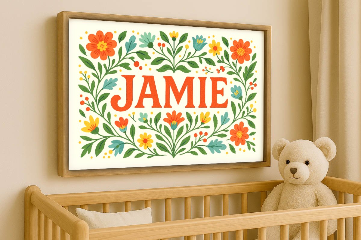 Jamie Personalized Art - Simple Floral 04