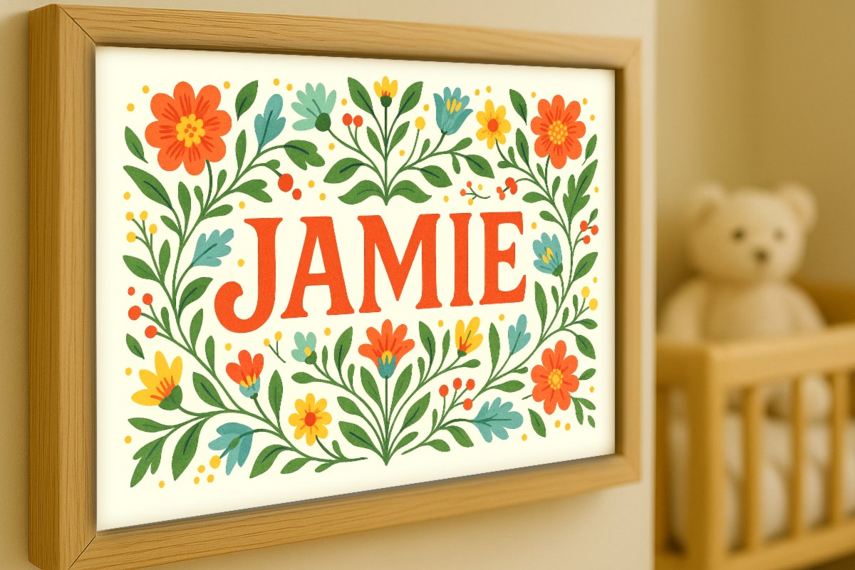 Jamie Personalized Art - Simple Floral 04