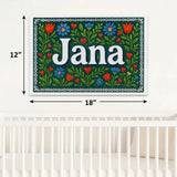 Jana Name Art - Floral Farmhouse personalized wall print for kids