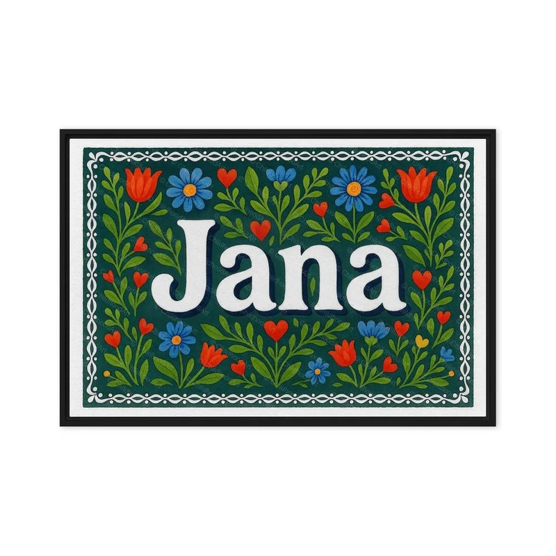 Jana Name Art - Floral Farmhouse personalized wall print for kids