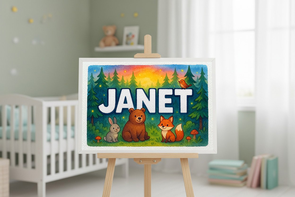Personalized name art for Janet