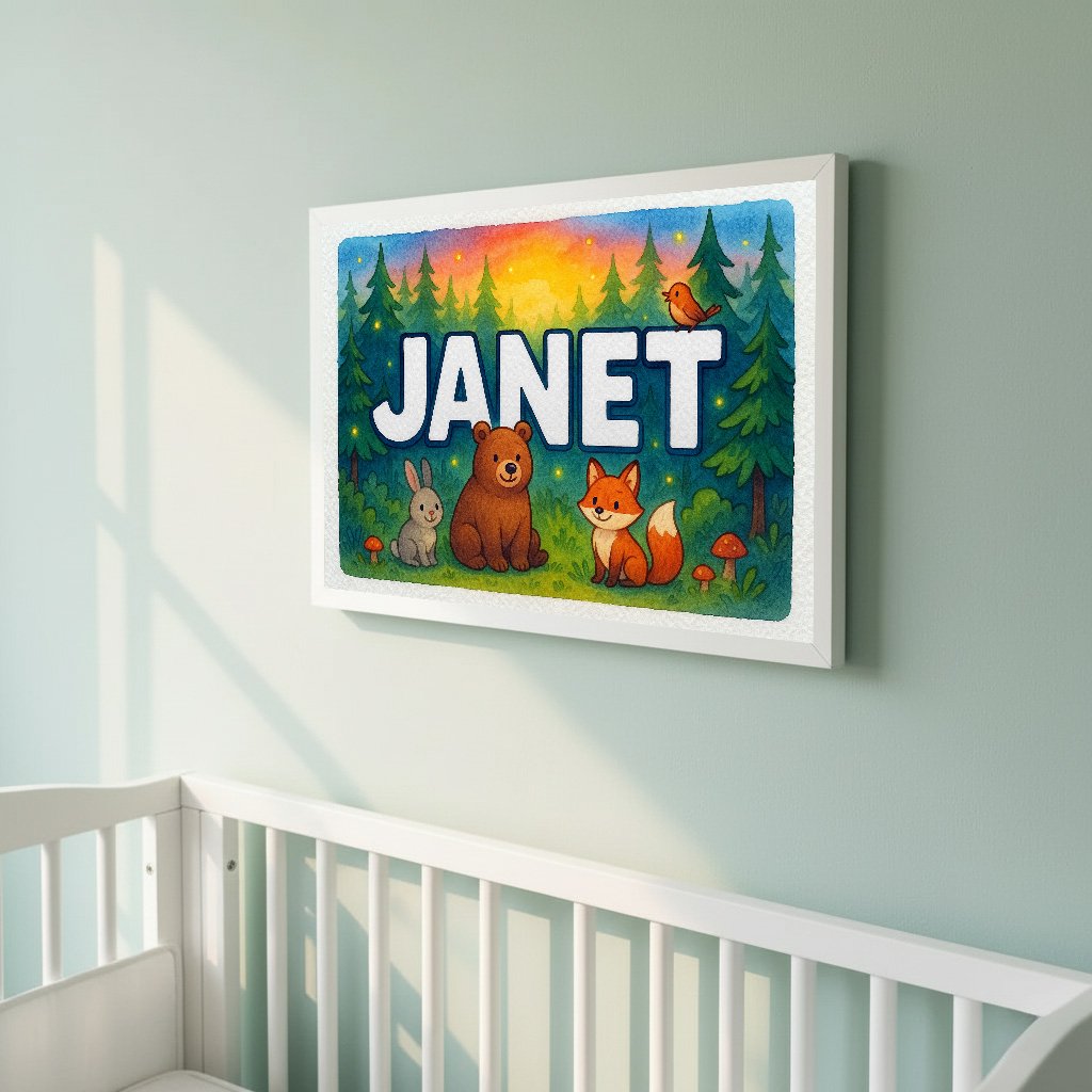 Personalized name art for Janet