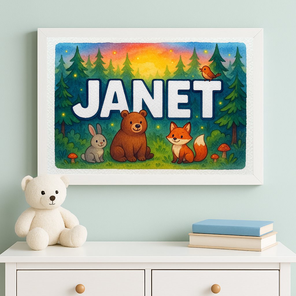 Personalized name art for Janet
