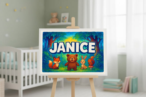 Janice’s Personalized Forest Friends Art