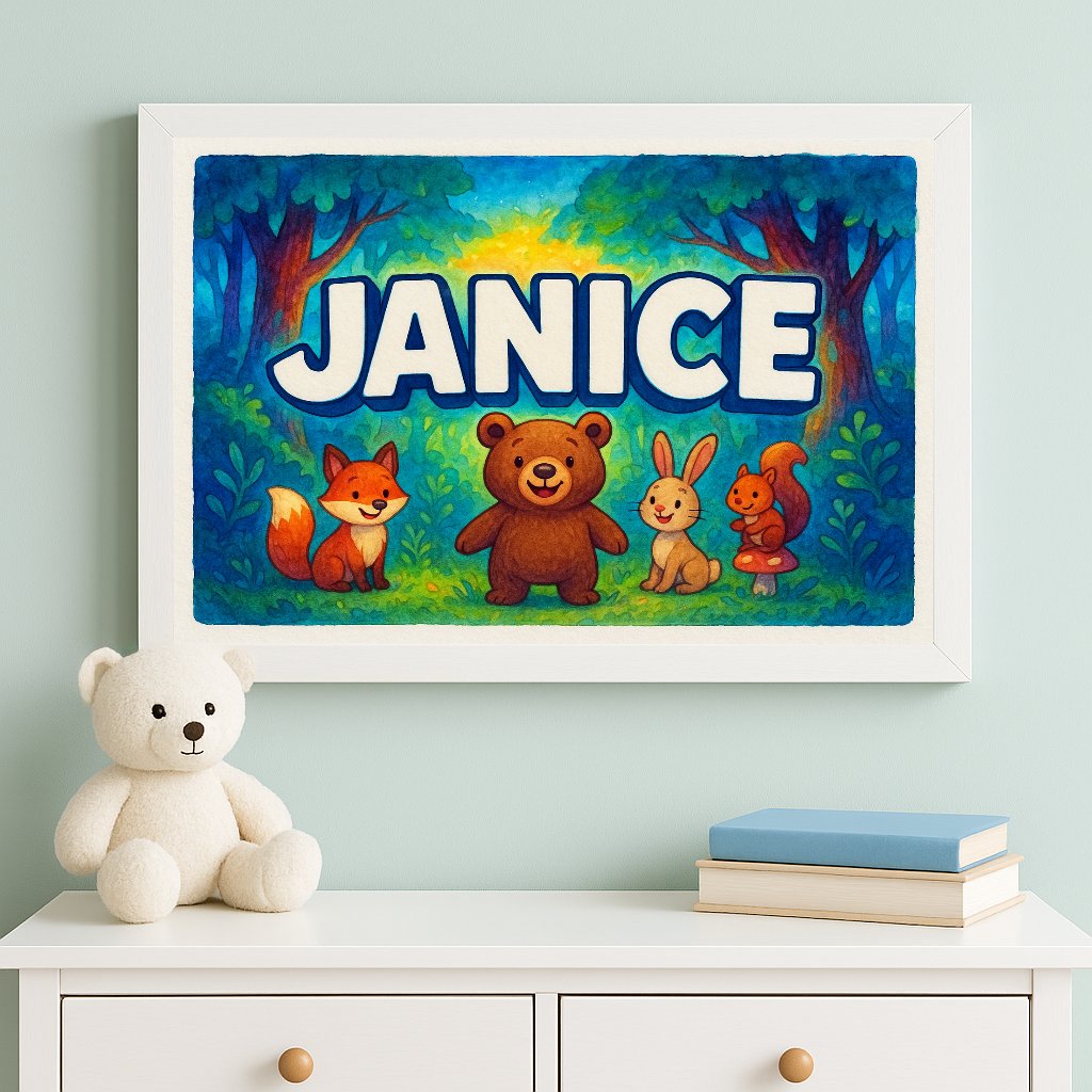 Personalized name art for Janice