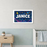 Janice Name Art - Space Explorers personalized wall print for kids