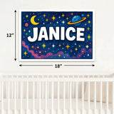 Janice Name Art - Space Explorers personalized wall print for kids
