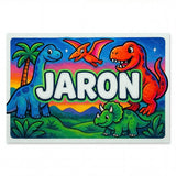 Jaron Name Art - Dinosaur Adventure personalized wall print for kids