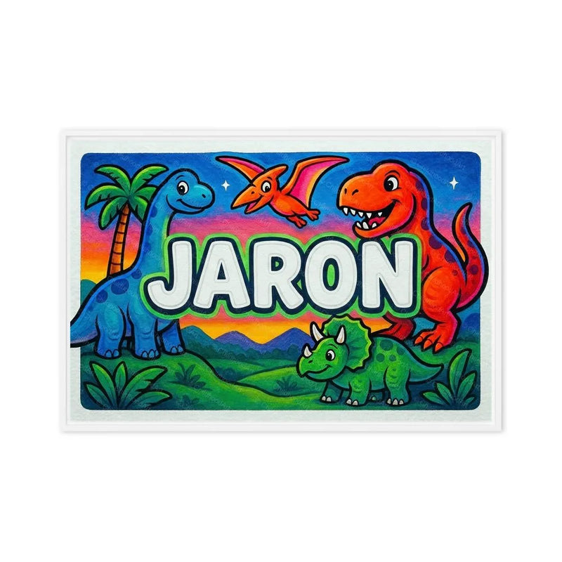 Jaron Name Art - Dinosaur Adventure personalized wall print for kids