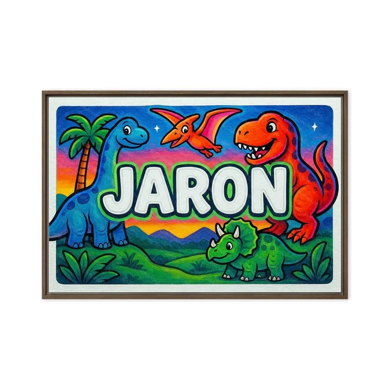 Jaron Name Art - Dinosaur Adventure personalized wall print for kids