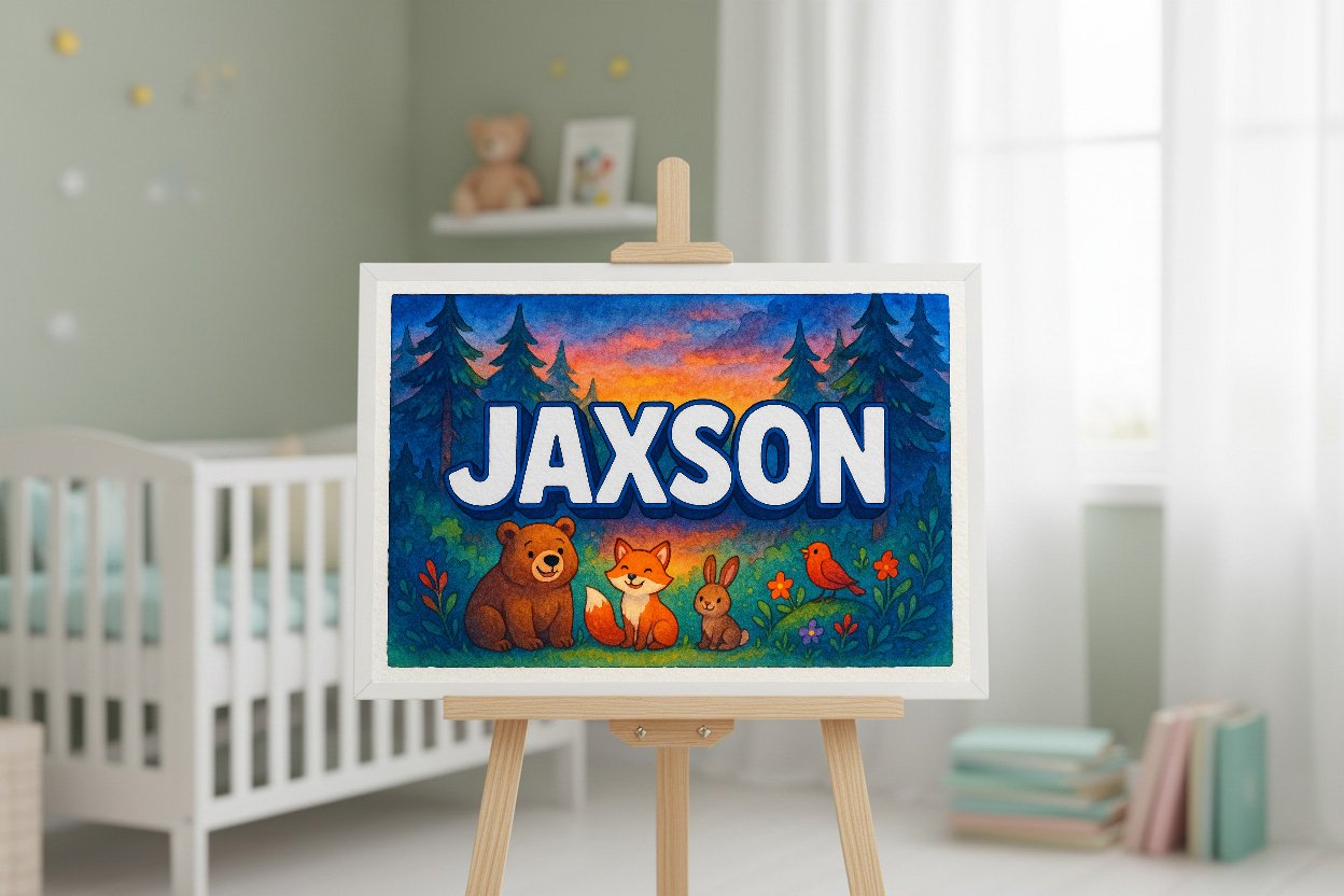 Personalized name art for Jaxson