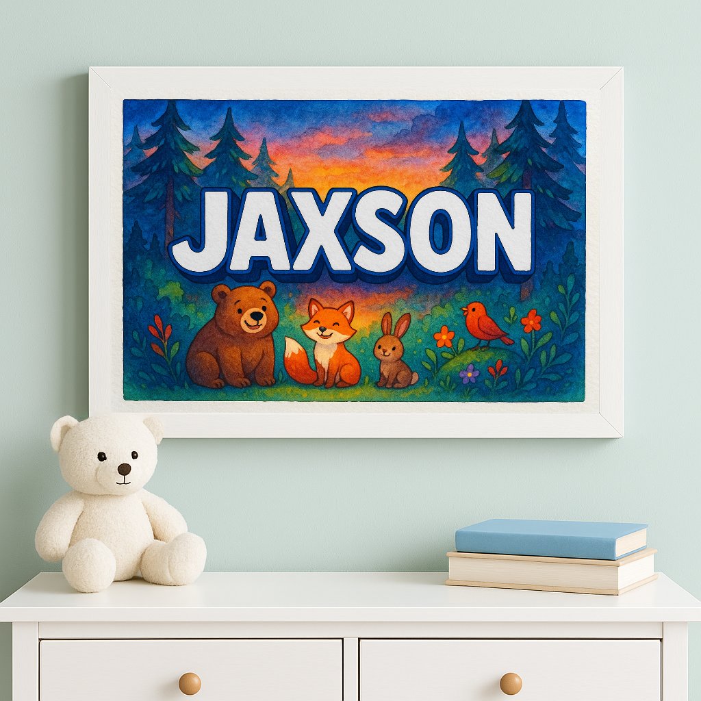 Personalized name art for Jaxson