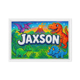 Jaxson Name Art - Dinosaur Adventure personalized wall print for kids