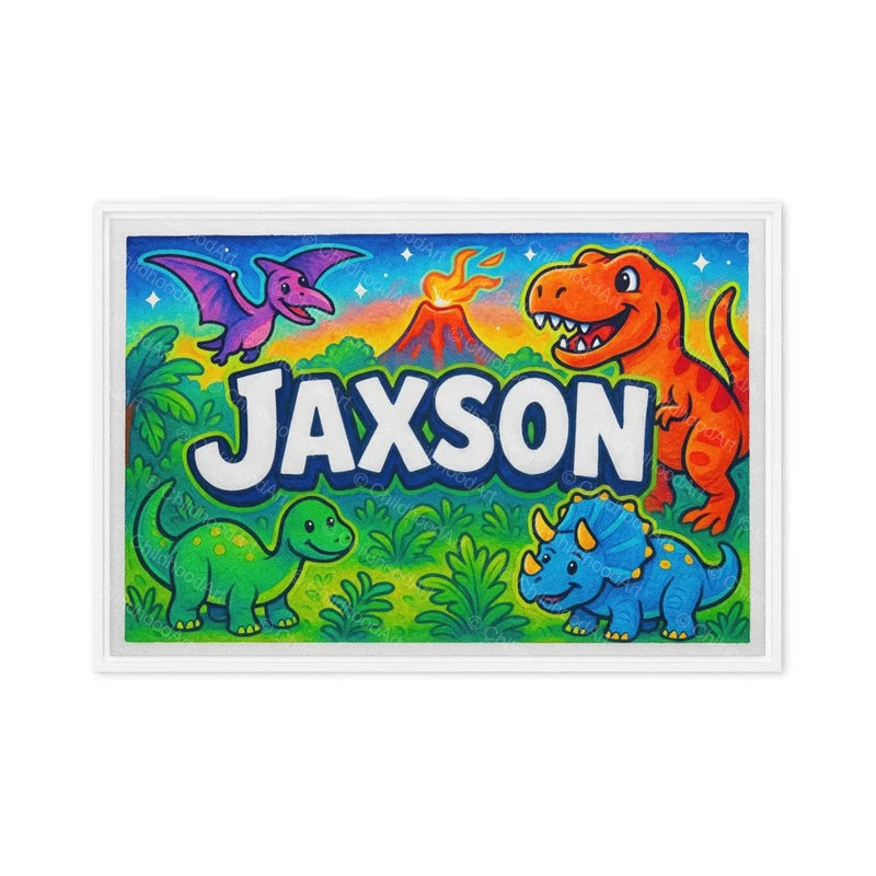 Jaxson Name Art - Dinosaur Adventure personalized wall print for kids