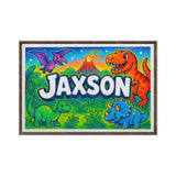 Jaxson Name Art - Dinosaur Adventure personalized wall print for kids