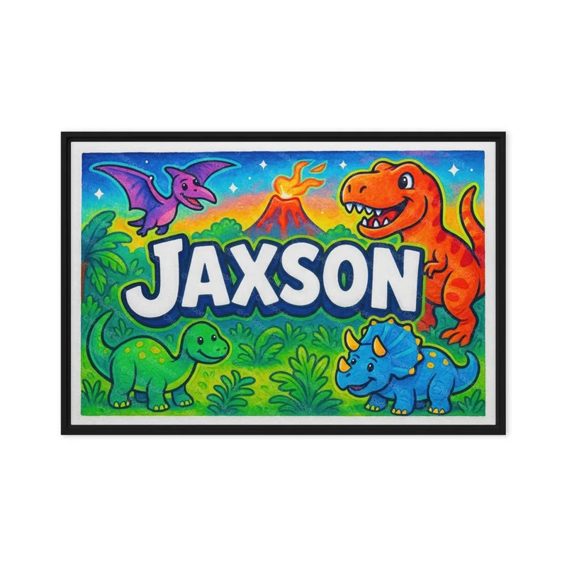 Jaxson Name Art - Dinosaur Adventure personalized wall print for kids