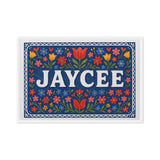 Jaycee Name Art - Floral Farmhouse personalized wall print for kids