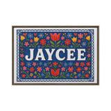 Jaycee Name Art - Floral Farmhouse personalized wall print for kids