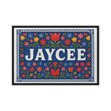 Jaycee Name Art - Floral Farmhouse personalized wall print for kids