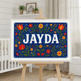 Jayda Name Art - Floral Farmhouse personalized wall print for kids