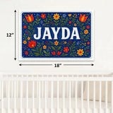Jayda Name Art - Floral Farmhouse personalized wall print for kids