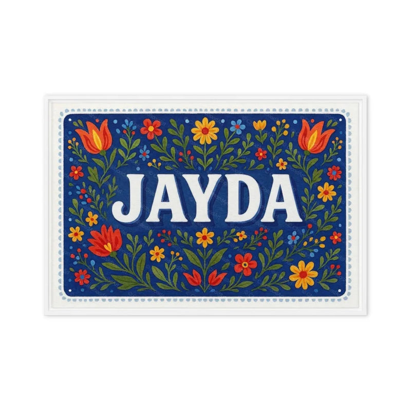 Jayda Name Art - Floral Farmhouse personalized wall print for kids